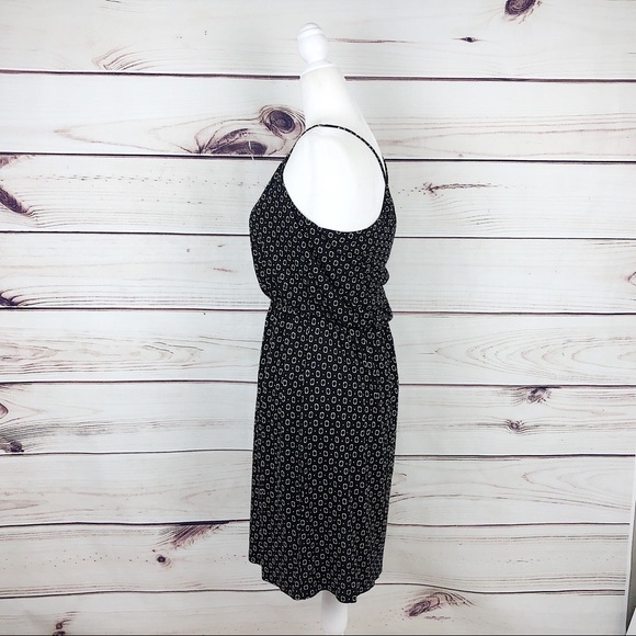 LOFT Black Print Racerback Spaghetti Strap Dress - Picture 4 of 8